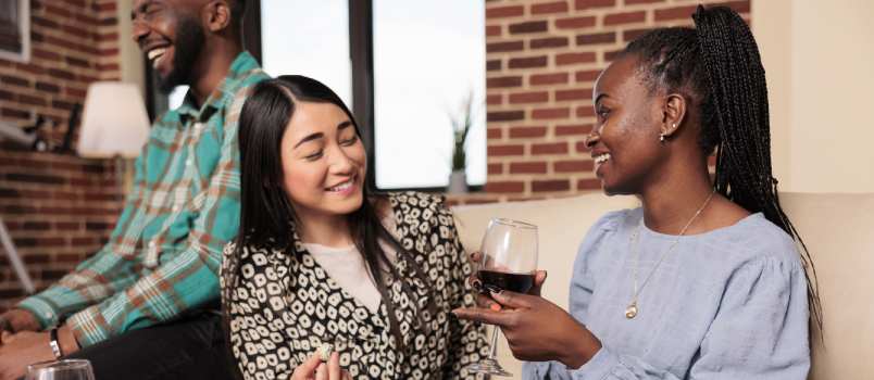 Woman couple talking