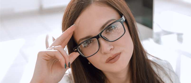 Woman sitting at her desk