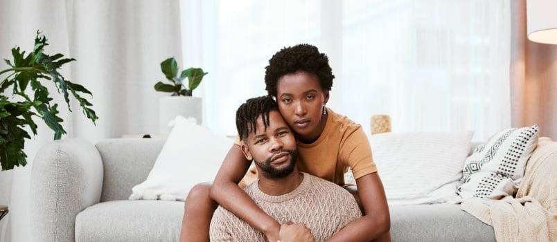 Couple relaxing at home