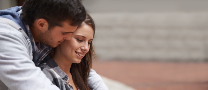 Couiple sharing intimate moments