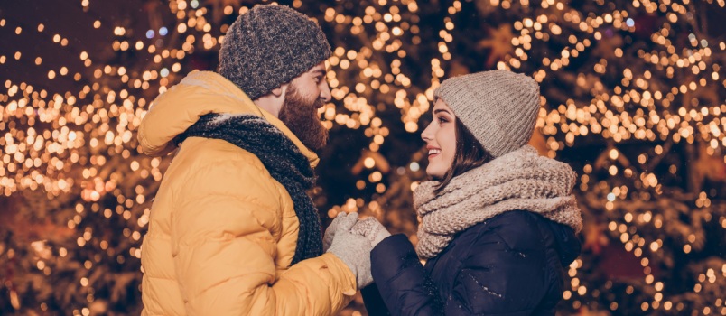 Young couple showing love