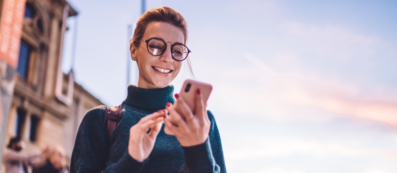 girl reading pleasant text