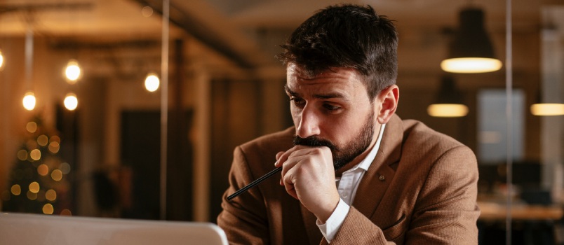 Man working on laptop