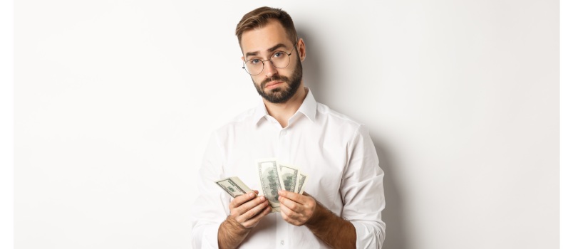 Businessman counting money