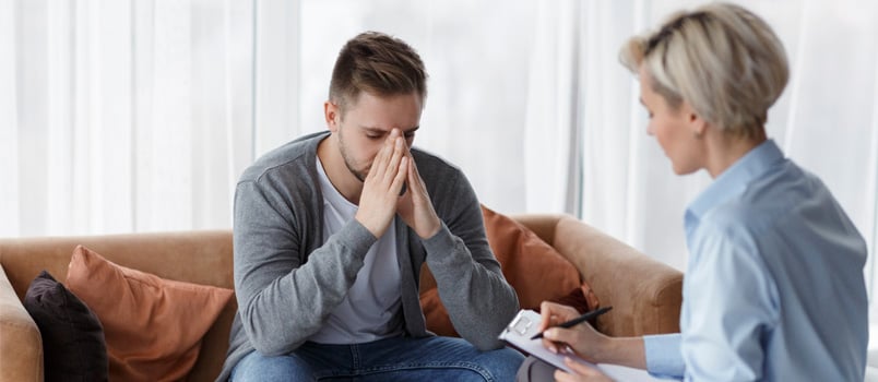Man having counselling session