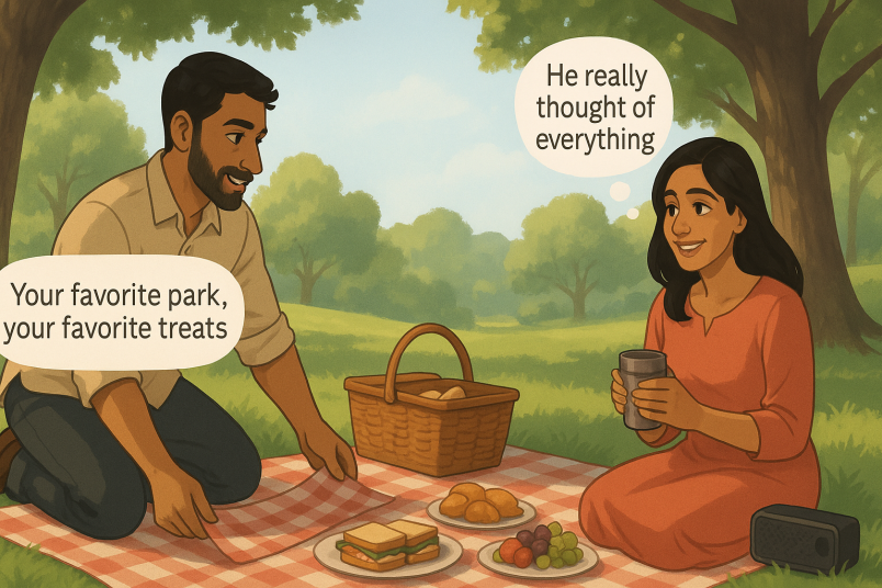 Couple enjoying in park (1)