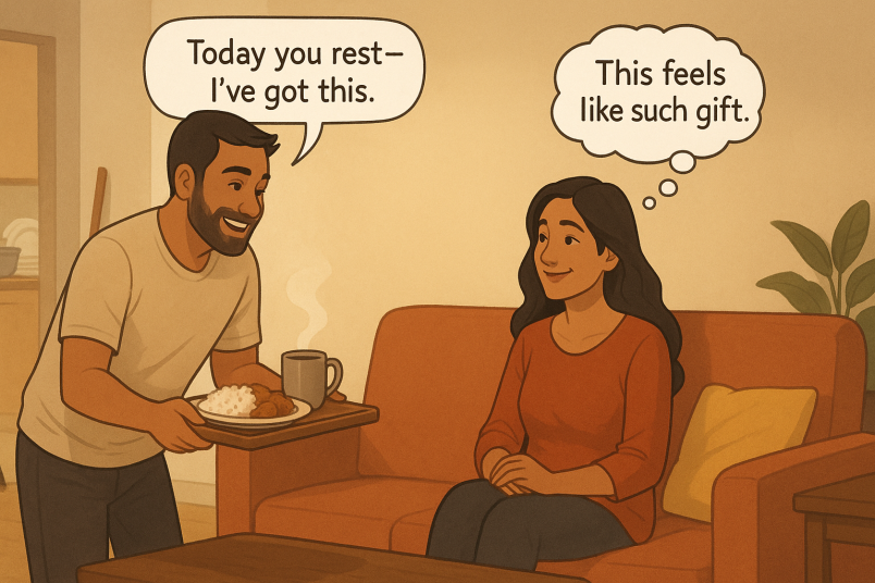 Man cooking for his partner