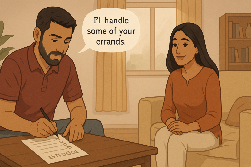 Man taking care of household chores