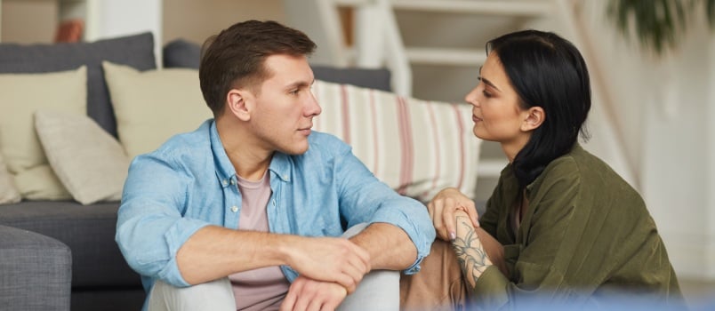 Young couple talking