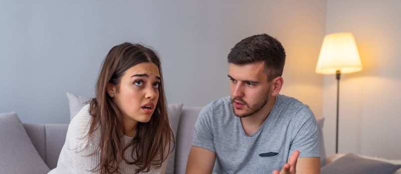 Angry couple having issues