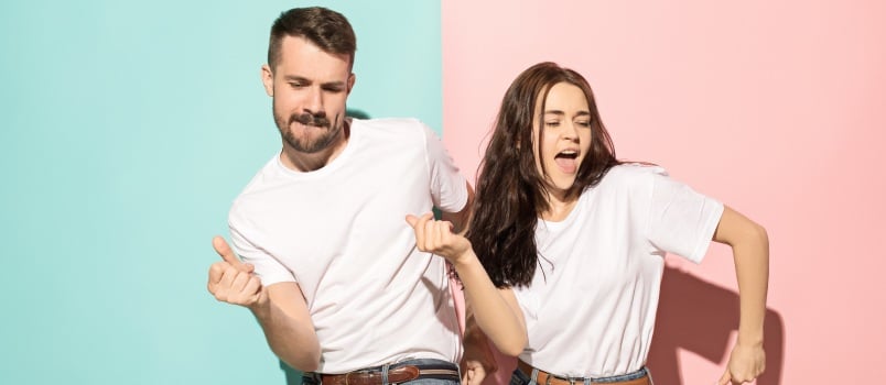 Happy couple dancing together