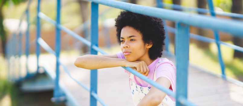 Girl feeling lonely and depressed