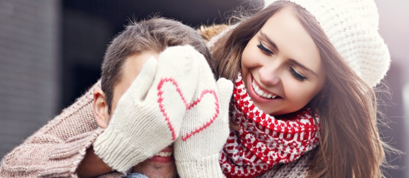 Couple showing love affection