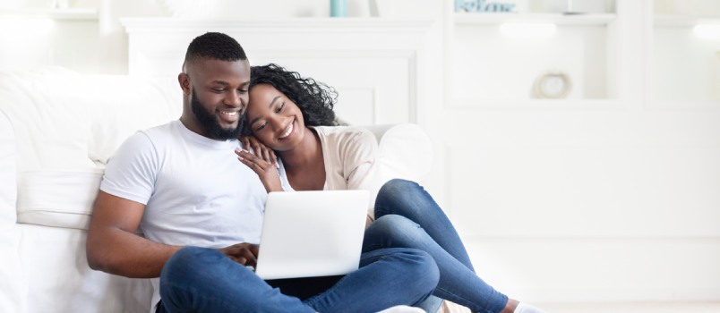 Couple planning wedding