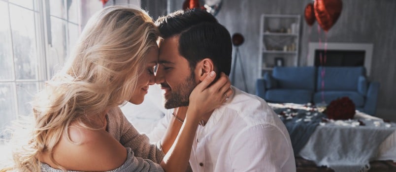 Couple showing love affection