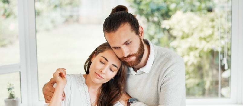 Couple hugging each other