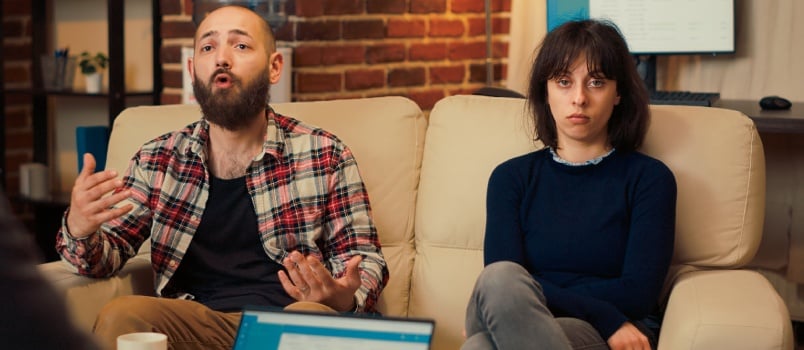 Couple attending therapy session