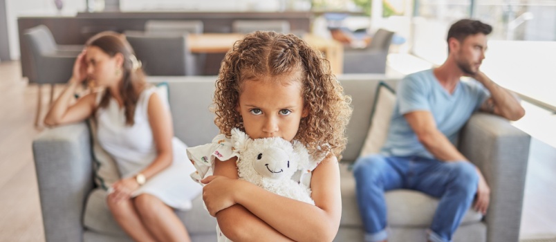 Couple having conflicts in the presence of child