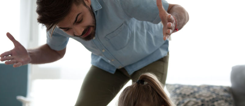 Unhappy aggressive man