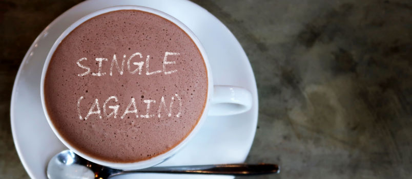 Cup of hot chocolate with single written