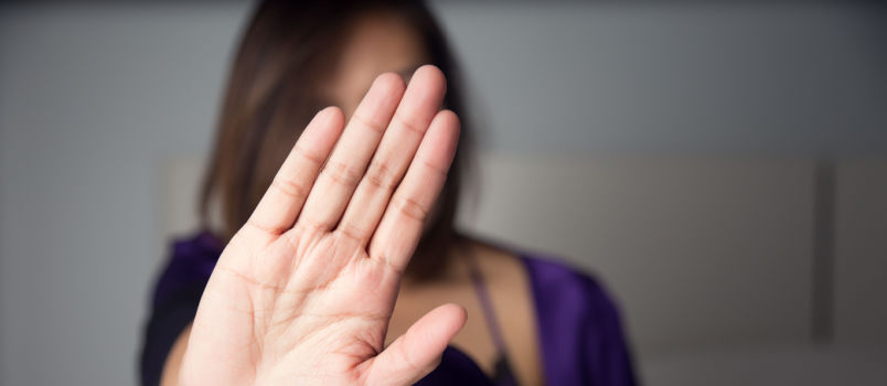 Woman showing deniel