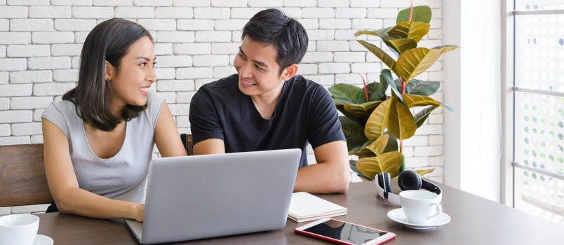 Young couple casual dating