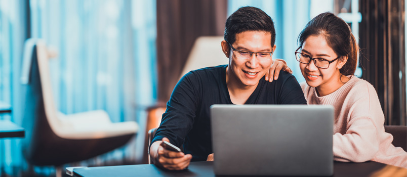 Married couple working together