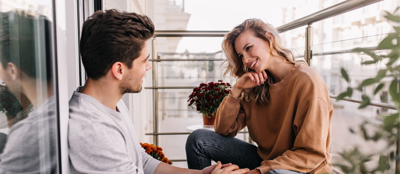 Couple talking with each other