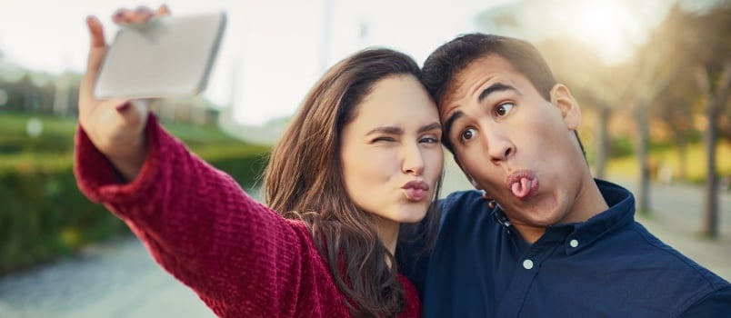Couple taking selfie