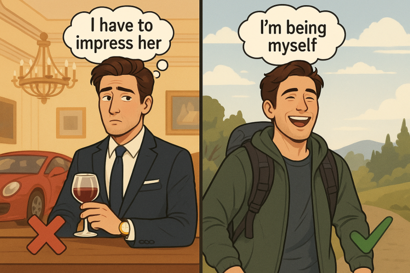 Be yourself, not someone you’re trying to impress