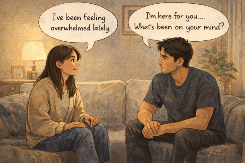 Couple sharing emotions and vulnerabilities