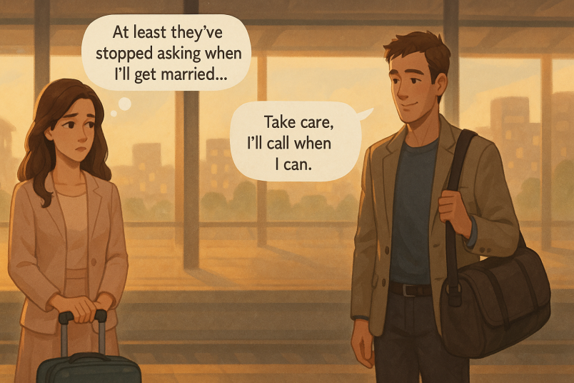 Emotionally distant farewell