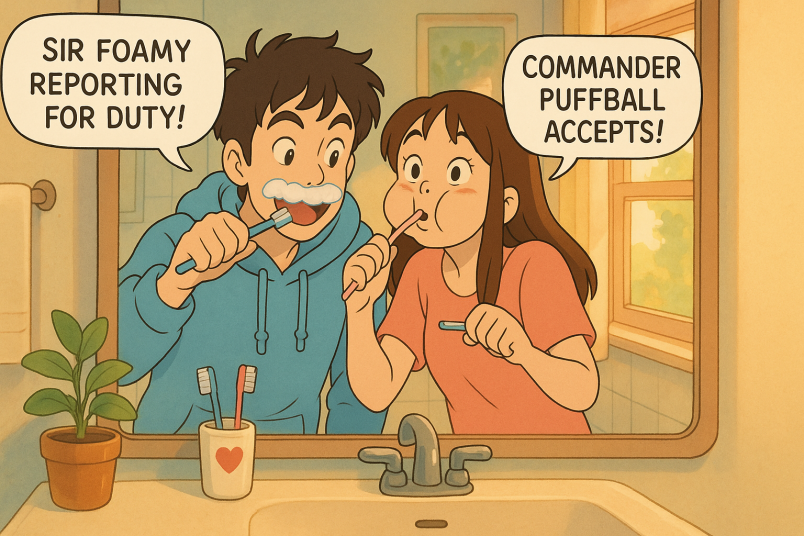 Funny couple making faces