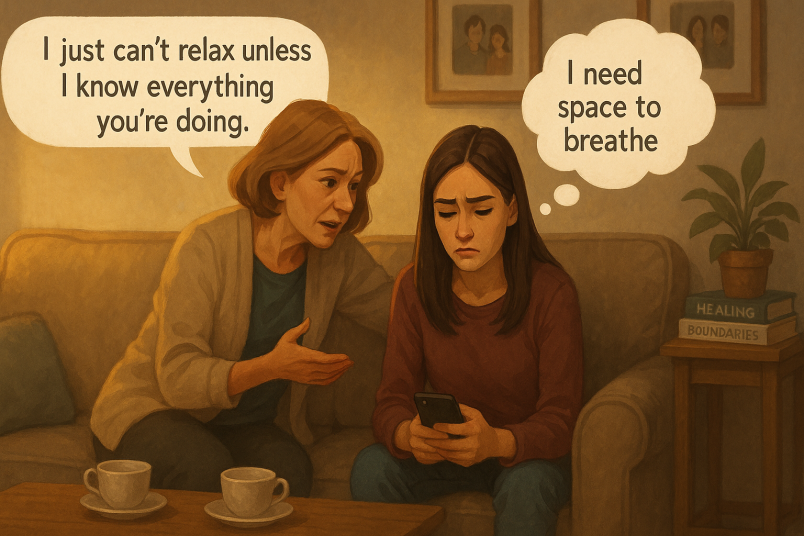 Mother interrogating her daughter