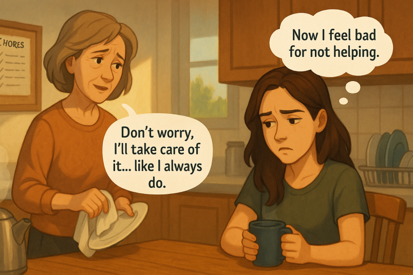 Mother making her daughter feel guilty
