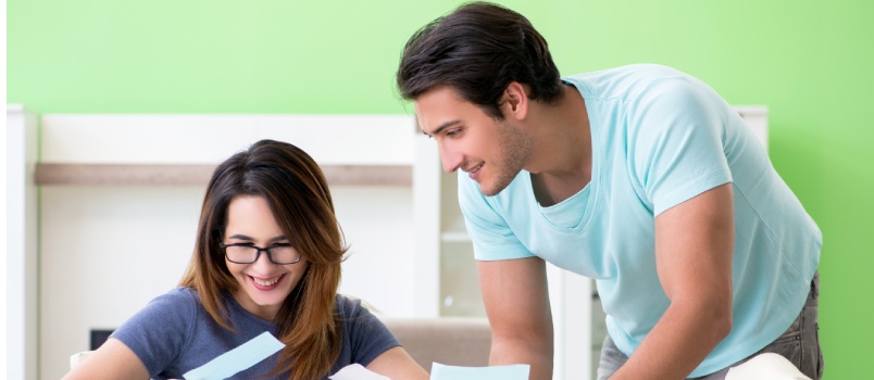 Young couple struggling with finance problems