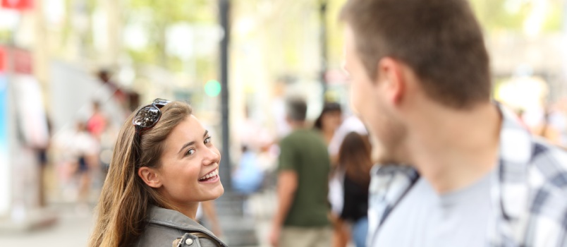 Girl meeting her crush