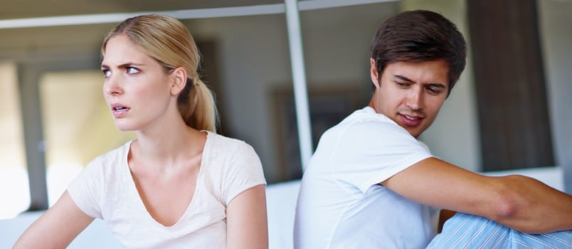 Young couple having argument at home