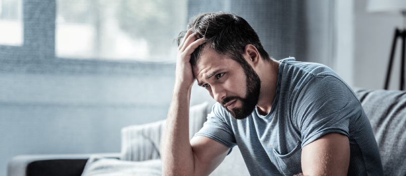 Unhappy depressed man