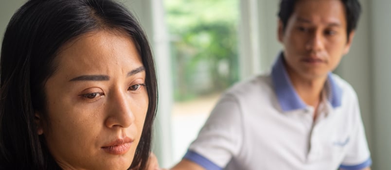 Women feel depressed after fight