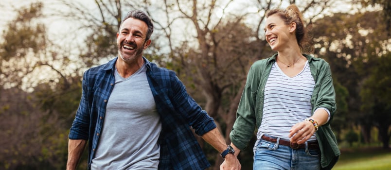 Couple walking on street