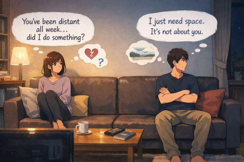 Quiet living room, evening