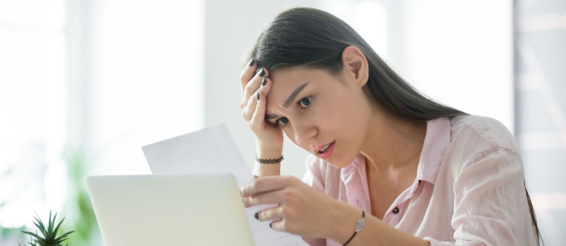 Frustrated women shocked by seeing bills