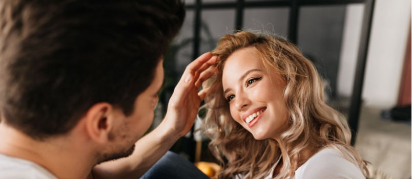 Attractive young women blonde hair