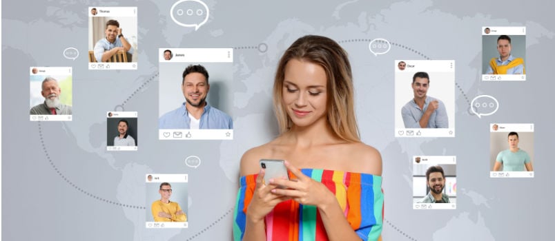 Women visiting online profile