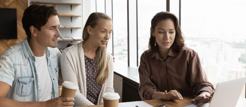 Young couple having meeting