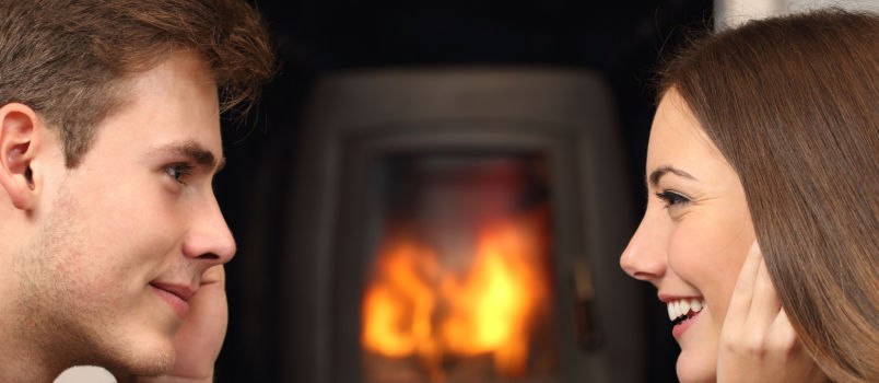 Young couple looking at each other