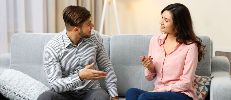 Couple talking to each other