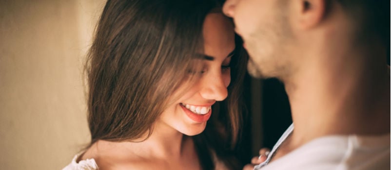 Young couple intimate moment 