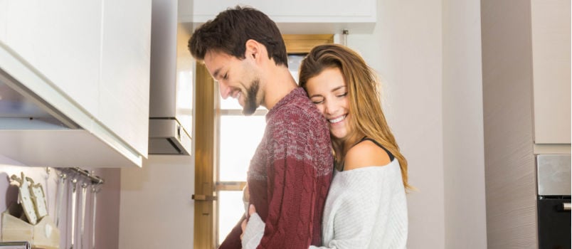 Couple cooking together